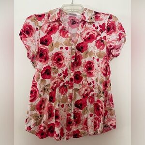 Van Heusen Studio Floral Blouse. Women’s Size Medium